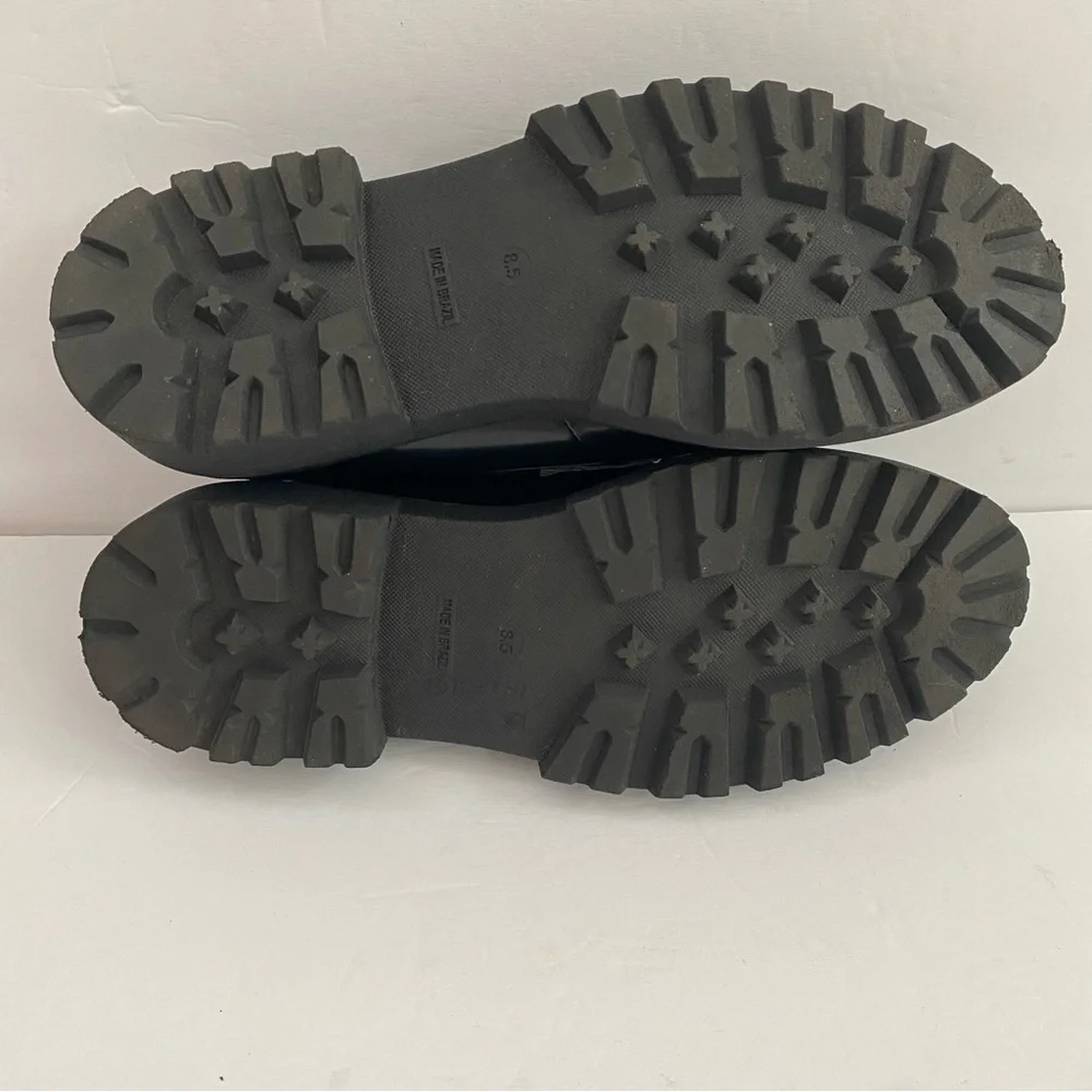 Steve Madden Makira Black Chunky Loafers with Gold Chain Size 8.5 - Picture 7 of 9